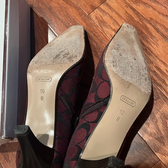 Coach abby logo wine monogram bootie sz 10 - Picture 6 of 6